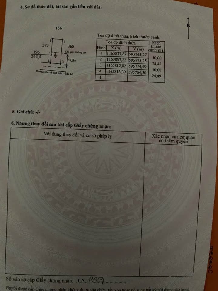 Đất nền thổ cư tại Mỹ Lệ, Cần Đước 244m² giá 2.07 tỷ - Đầu tư lý tưởng!