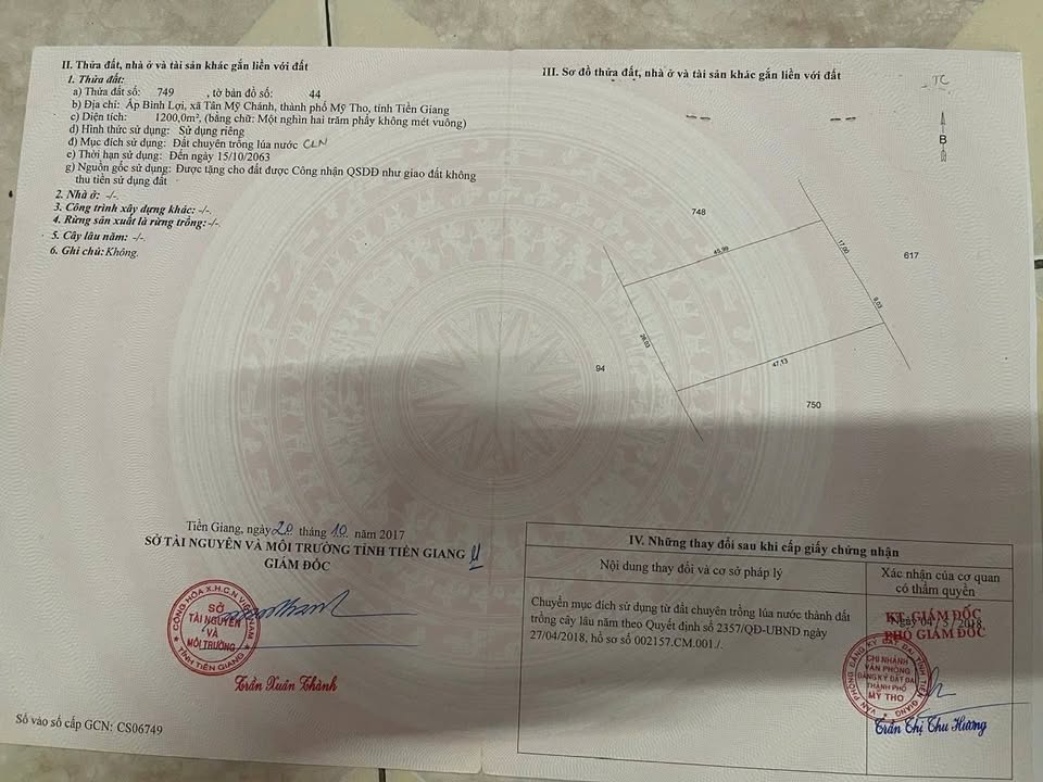 Đất nền 1000m² Mỹ Phong giá chỉ 1.2 tỷ - Cơ hội đầu tư lý tưởng!