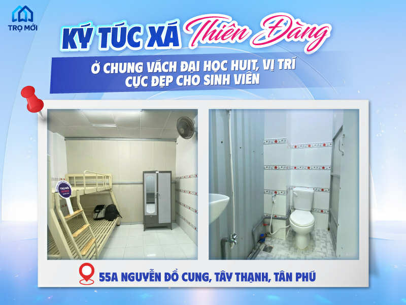 Ký túc xá 55A Nguyễn Đổ Cung, Tân Phú - Phòng 3 người giá chỉ 1.195 triệu/tháng, gần đại học!