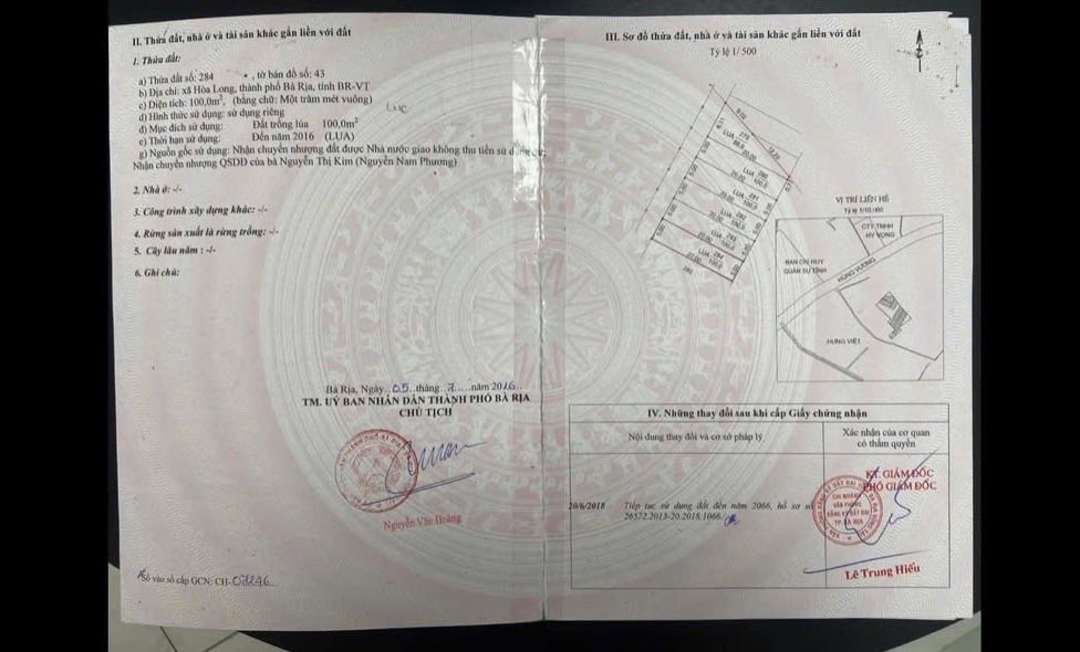 Đất nền Phường Tam Long Bà Rịa 100m² giá 1.3 tỷ - Cơ hội đầu tư sinh lời!