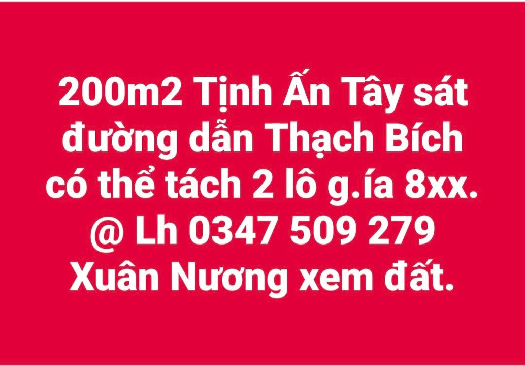 Đất nền Tịnh Ấn Tây 200m² giá 8xx triệu - Tiềm năng phát triển mạnh mẽ!