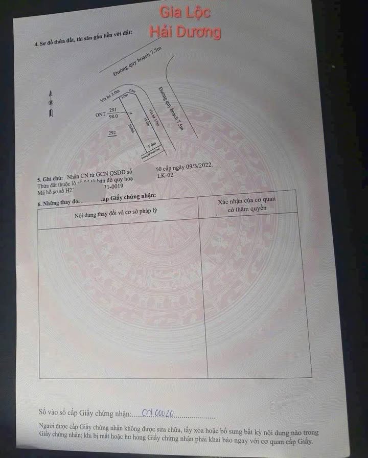 Lô góc bán gấp tại Quán Đào, Gia Lộc, Hải Dương - Diện tích 98m² giá 2.9 tỷ