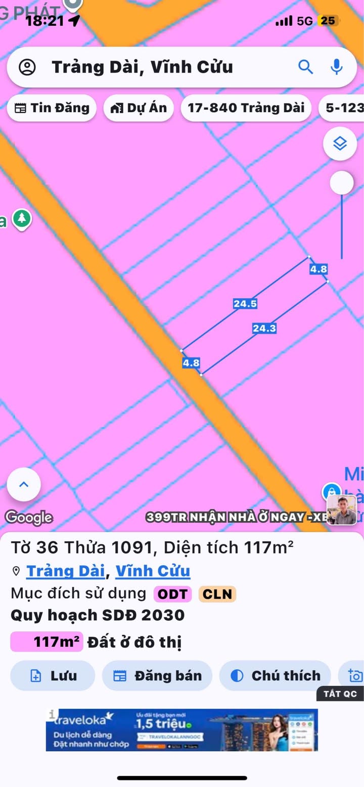 Đất thổ cư Trảng Dài Biên Hòa 114m² giá 2.85 tỷ - Sổ đỏ chính chủ!