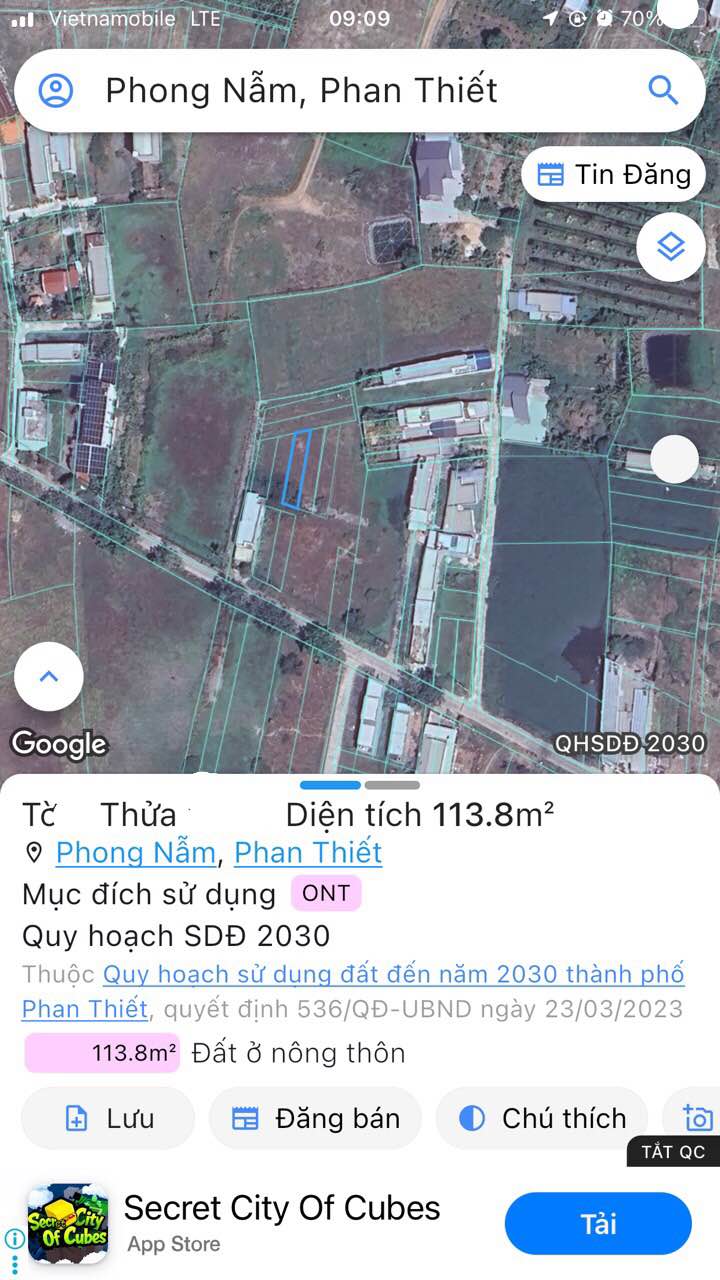 Đất nền Phong Nẫm, Phan Thiết 114m² giá 800 triệu - Sổ hồng chính chủ!