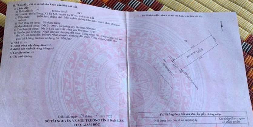 Đất nền Ea Sol, Đắk Lắk 1085m² giá 2.395 tỷ - Mặt tiền tỉnh lộ 15, cơ hội đầu tư vàng!