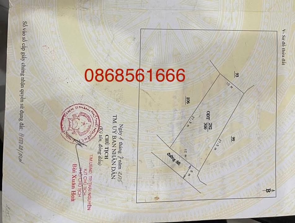 Đất Thịnh Đán 300m² giá 3 tỷ - Pháp lý rõ ràng, tách được 2 lô!