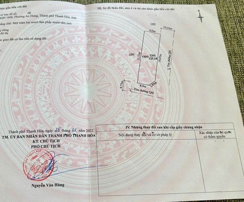 Lô đất đầu ve TĐC Hạc Thành Thanh Hóa 126,18m² - Đầu tư sinh lời bền vững!