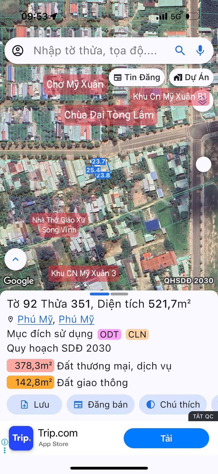 Đất mặt tiền đường Nguyễn Huệ, Phú Mỹ 549m² giá 18.5 tỷ - Cơ hội đầu tư vàng!