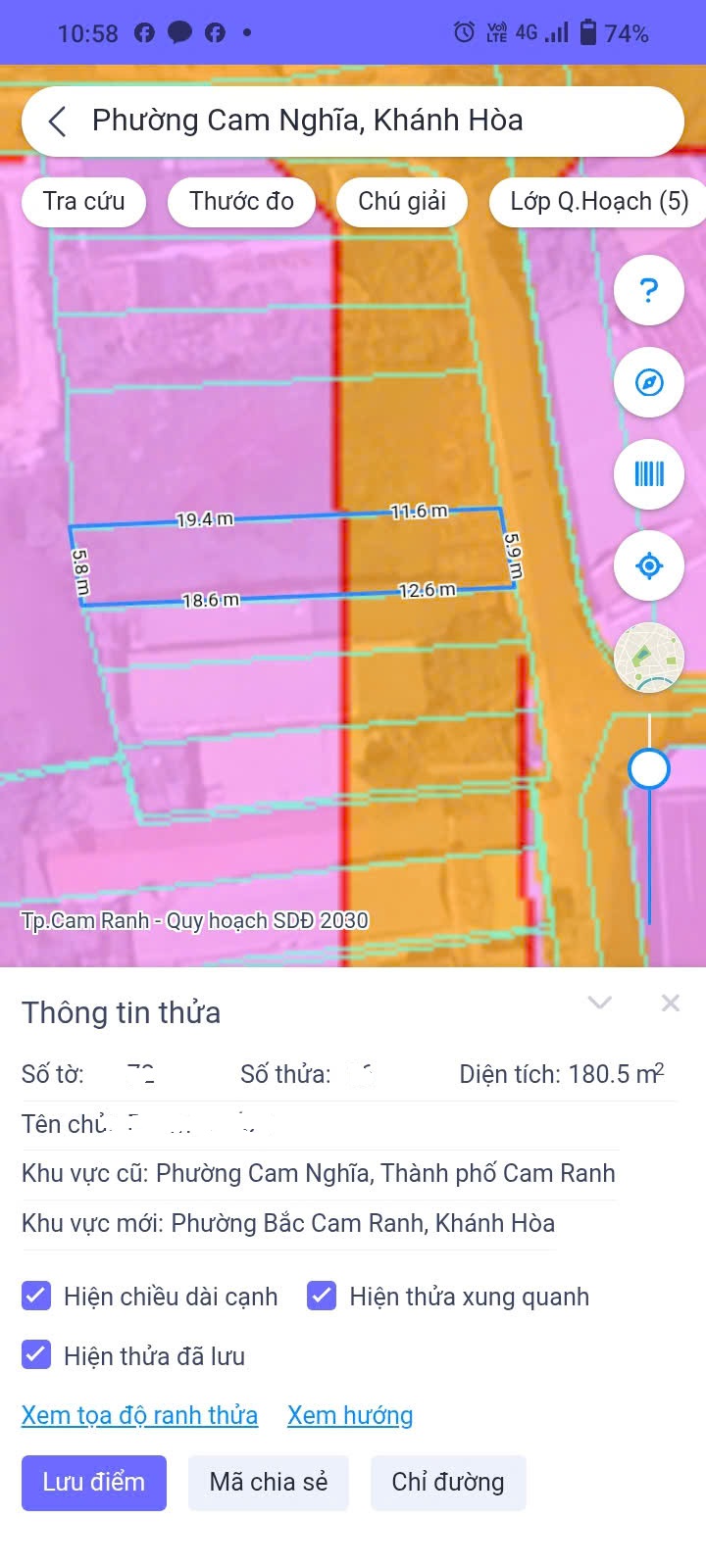 Lô đất Cam Nghĩa, Cam Ranh 180.5m² giá 1.95 tỷ - Đầu tư sinh lời ngay!