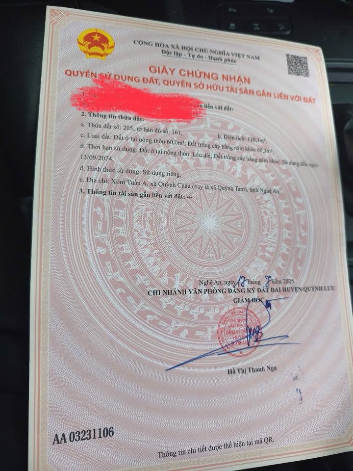 Đất nền xóm Tuần A, Quỳnh Tam, 120m² - Vị trí đắc địa gần trường học và ngân hàng