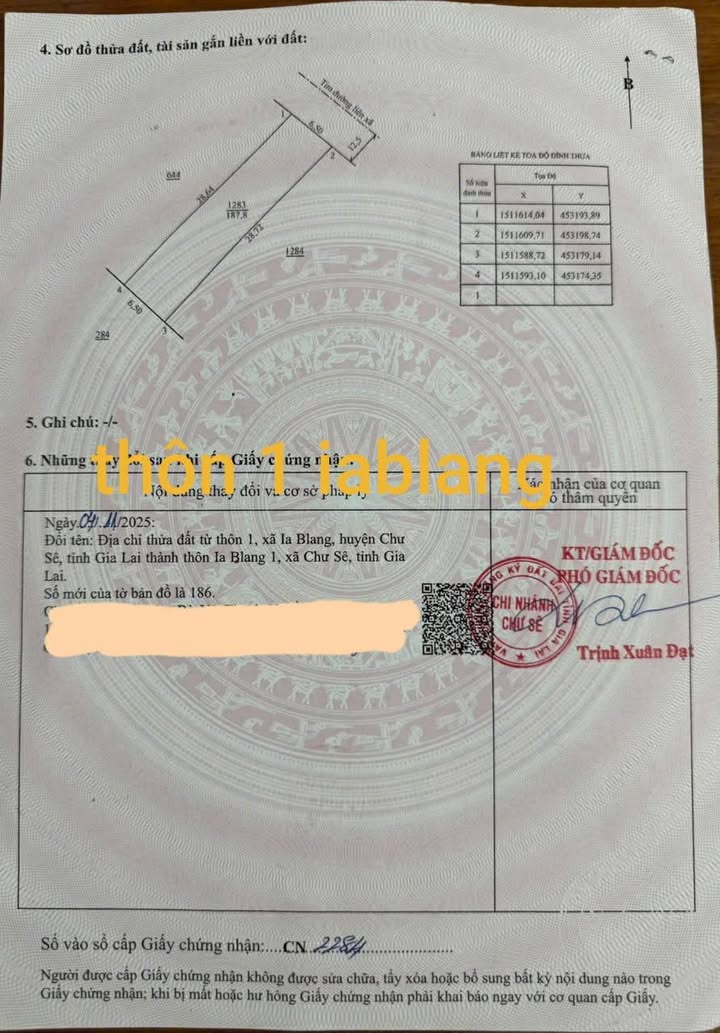 Đất nền mặt đường liên xã Ia Blang, Chư Sê 188m² giá 910 triệu - Tiềm năng kinh doanh lớn!