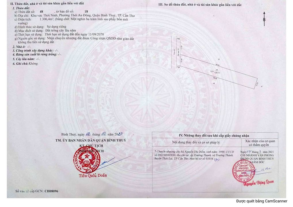 Đất công Thới Ninh, Thới An Đông, Cần Thơ 1306m² - Đầu tư sinh lời hấp dẫn!