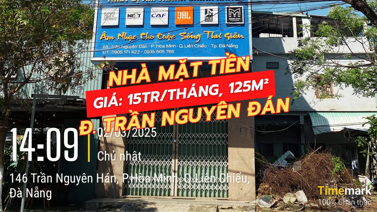 Nhà mặt tiền cho thuê đường Trần Nguyên Đán, 125m² giá 15 triệu - Thiết kế thông thoáng