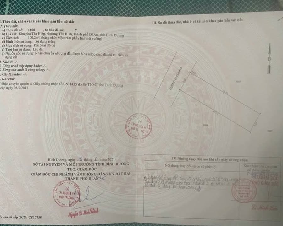 Đất thổ cư 100% tại Dĩ An 100m² giá 2.5 tỷ - Đường ô tô vào tận nơi!