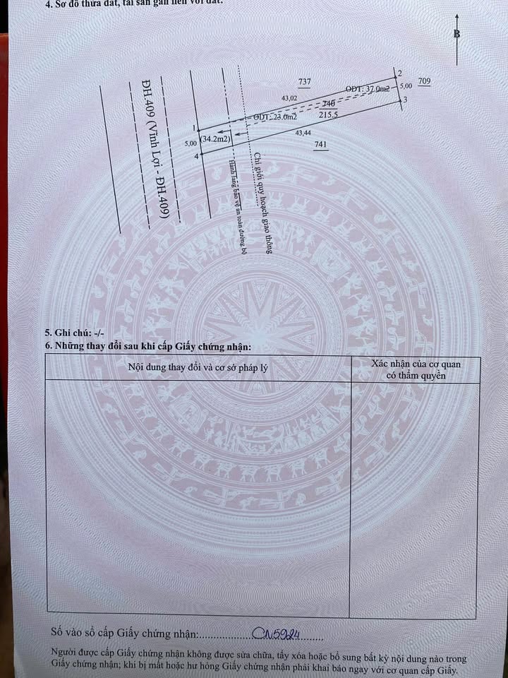 Đất mặt tiền DH 409 Vĩnh Tân 215m² - Cơ hội đầu tư hấp dẫn!