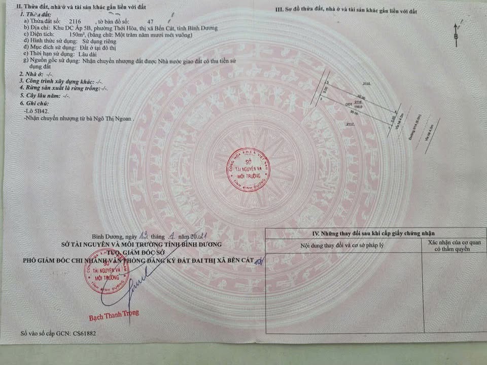 Đất nền Bến Cát 150m² giá thỏa thuận - Cần bán gấp cho nhà đầu tư!