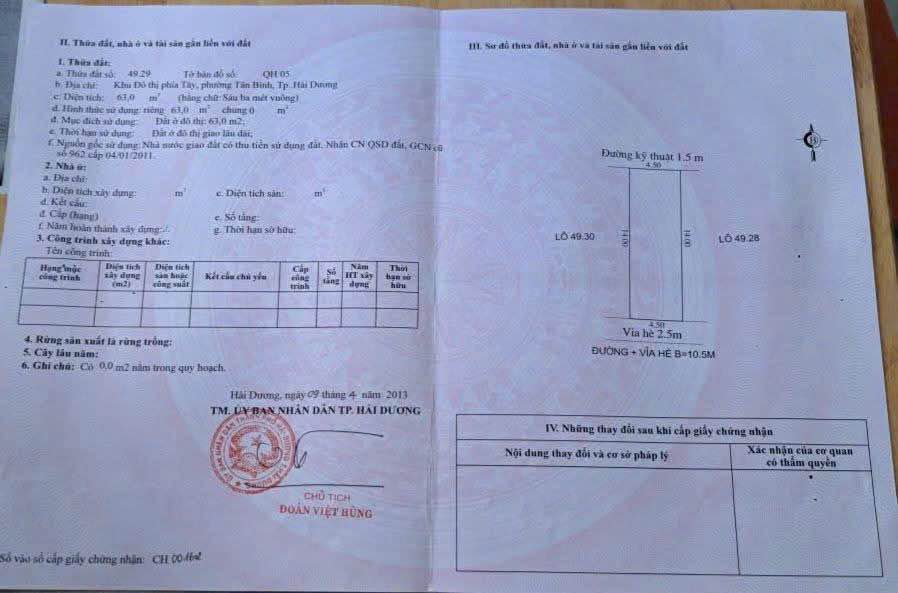 Đất nền Khu đô thị An Phú 2 Hải Dương 63m² giá 3.35 tỷ - Chính chủ bán gấp!