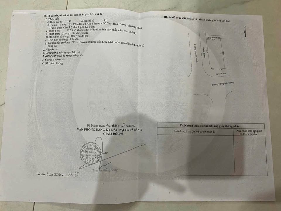 Đất nền lô góc 2 mặt tiền đường Hồ Nguyên Trừng, Đà Nẵng 107.5m² - Cơ hội đầu tư tuyệt vời!