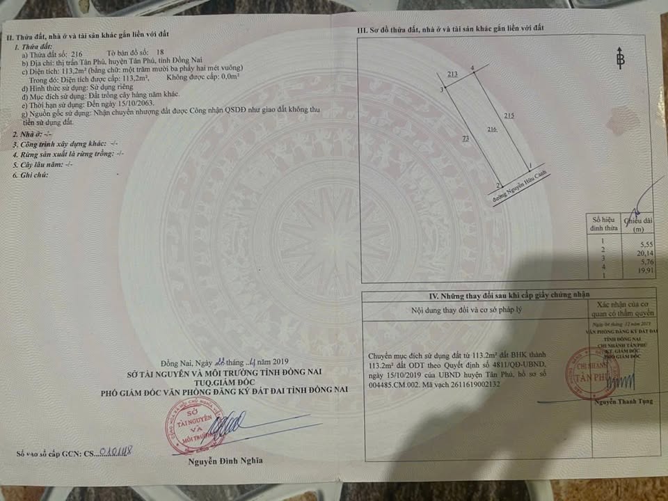 Đất thổ cư Tân Phú 110m² giá chỉ 2 tỷ - Cơ hội đầu tư hấp dẫn!