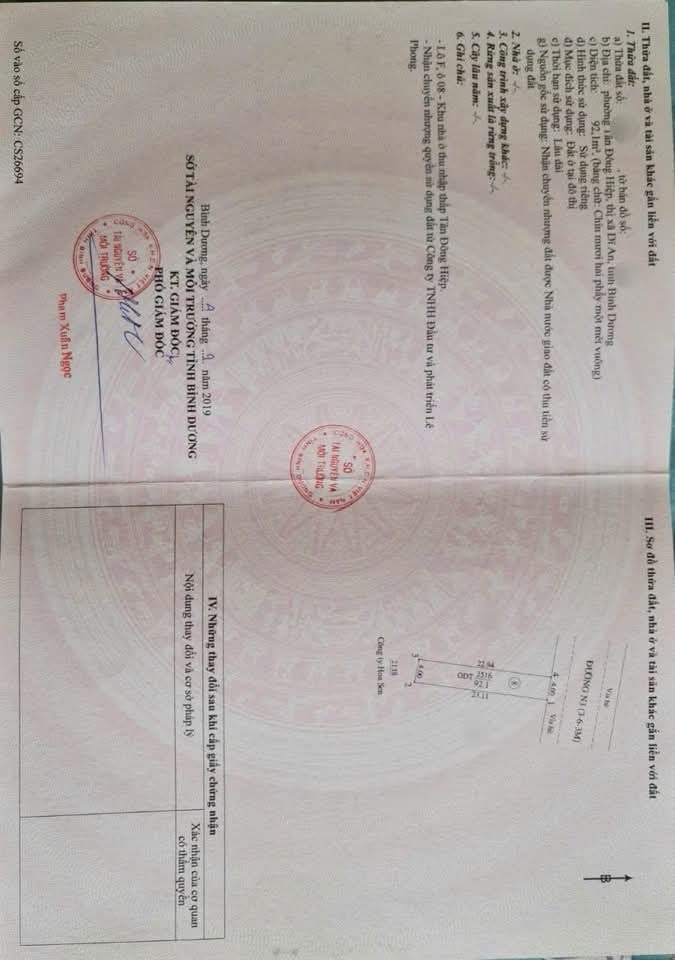 Đất KDC Lê Phong Dĩ An 92m² giá chỉ 3.9 tỷ - Cơ hội đầu tư tuyệt vời!