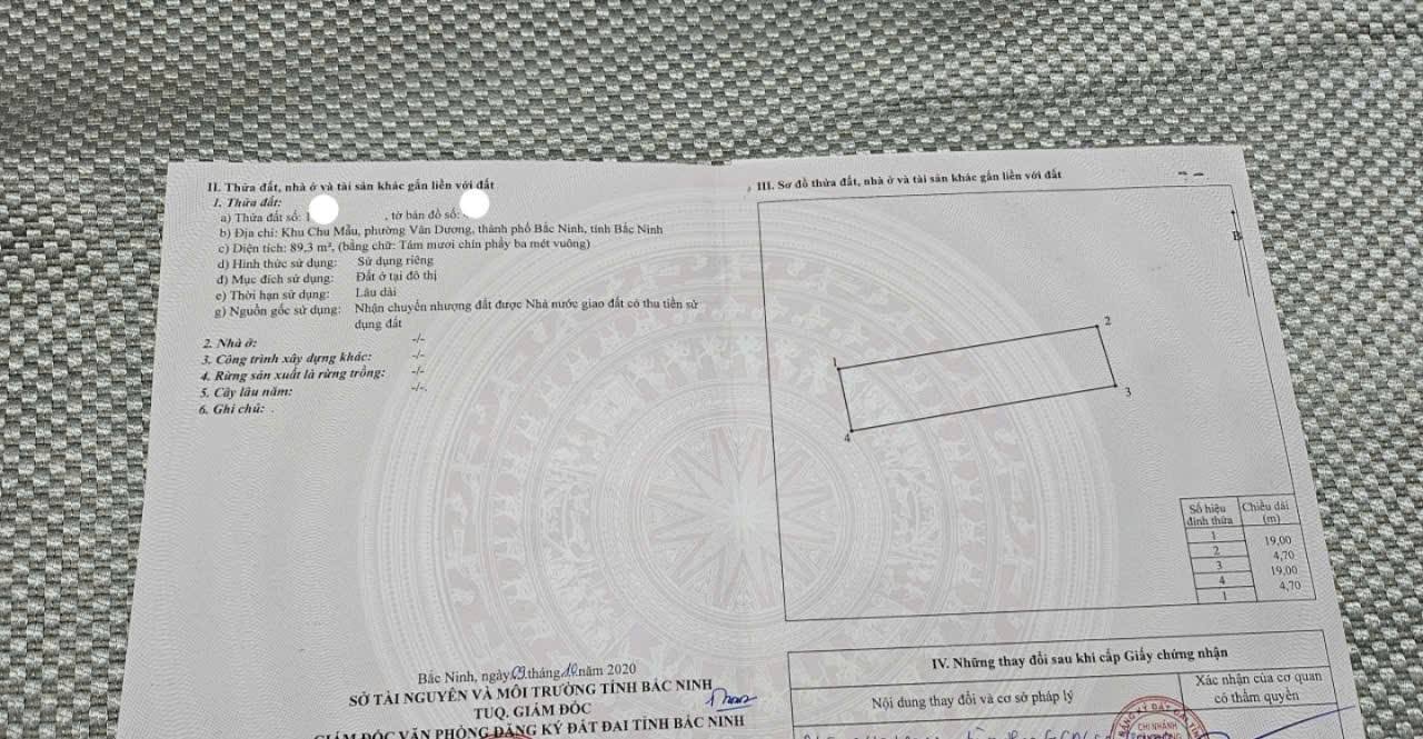 Đất nền phường Nam Sơn, Bắc Ninh 89m² giá 6 tỷ - Vị trí đẹp đối diện trường học!