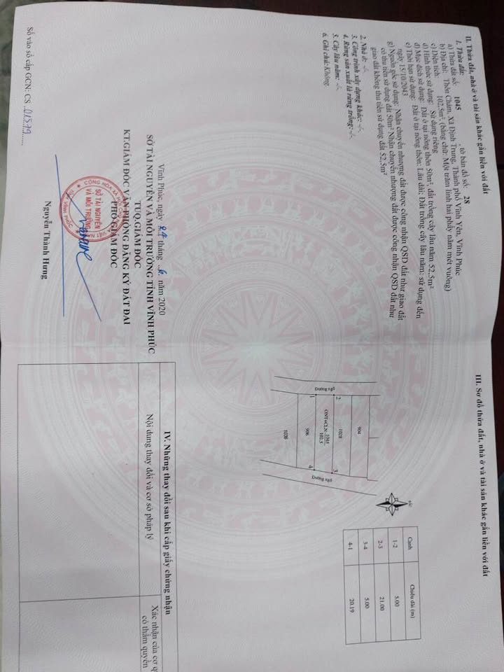 Bán lô đất xóm Chám, Vĩnh Yên 102m² - Mặt tiền 5m, giá hợp lý!