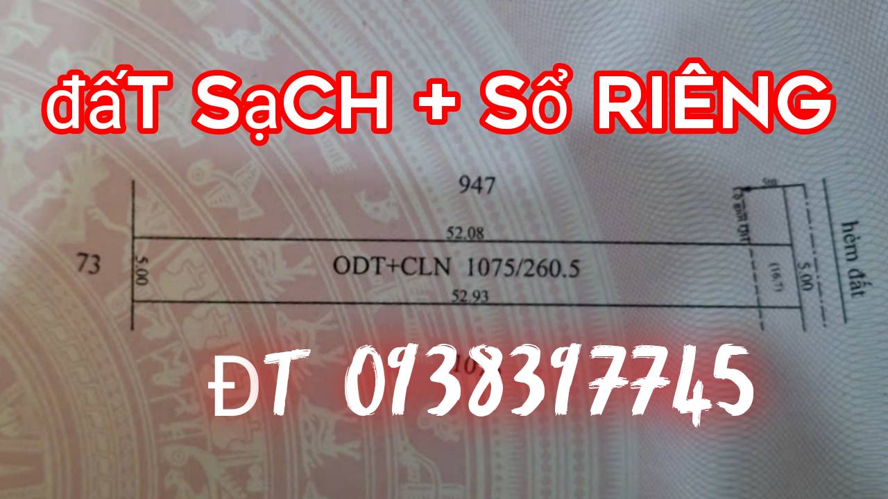 Đất nền chính chủ Bến Cầu Tây Ninh 260m² giá chỉ 425 triệu - Sổ hồng riêng