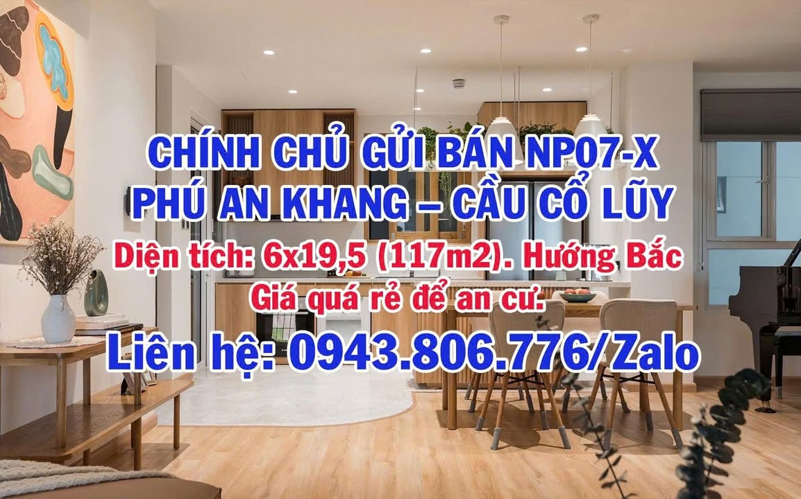Đất nền Khu đô thị Phú An Khang 117m² giá chỉ 1.1 tỷ - Cơ hội đầu tư hấp dẫn!