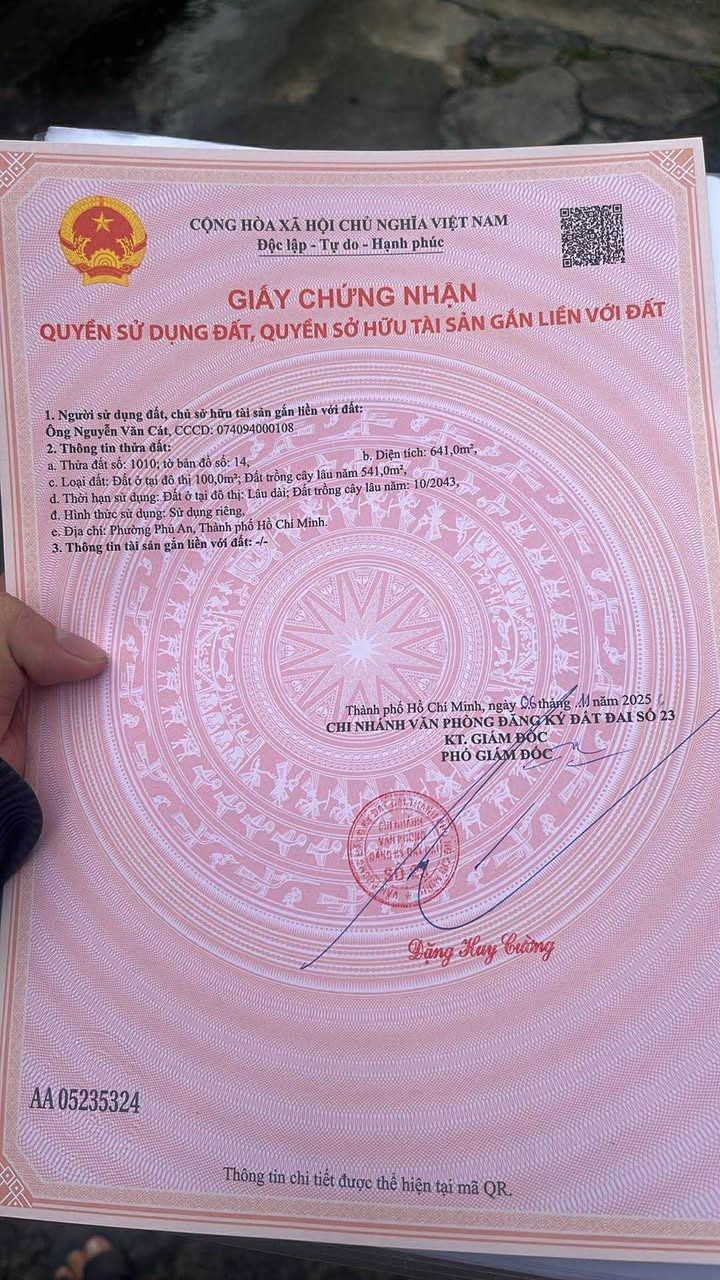 Đất thổ cư 660m² Phú An - Giá chỉ 3.4 tỷ, thương lượng chính chủ!