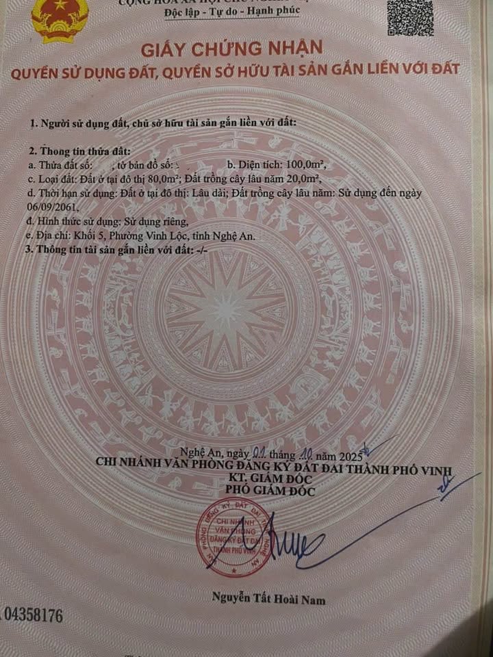 Đất mặt đường Phúc Thọ, Nghi Lộc 100m² - Đường nhựa 12m thông thoáng!