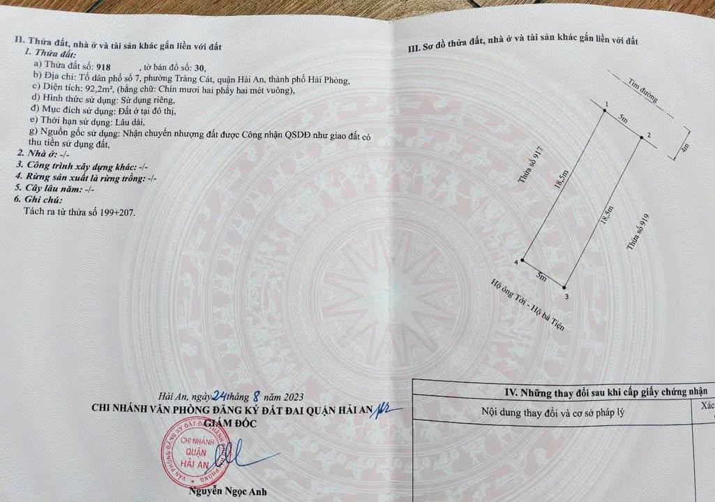 Đất Tân Vũ 2 Hải Phòng 92.2m² giá 2.3 tỷ - Vị trí đẹp, đầu tư tiềm năng!