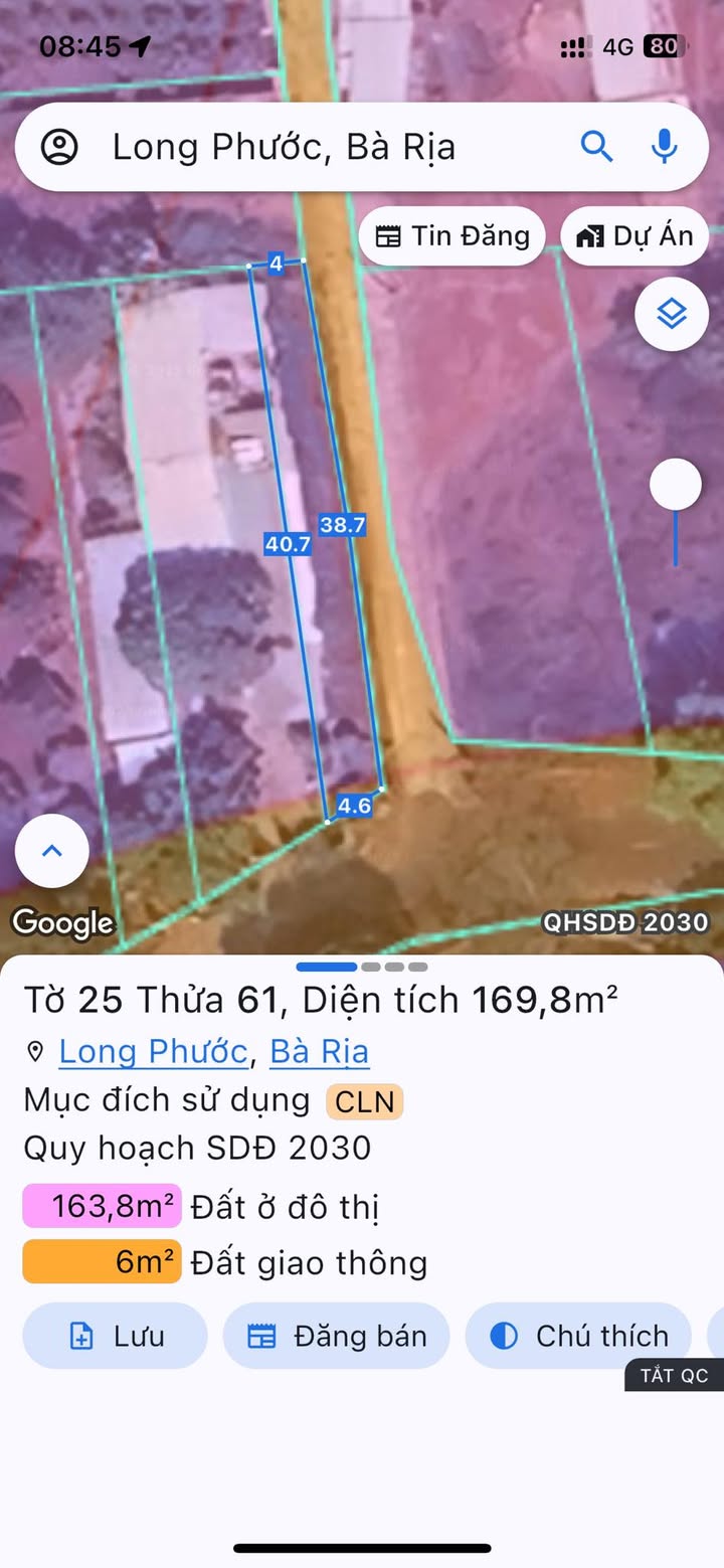 Đất nền 2 mặt tiền đường 84 Long Phước, Bà Rịa - Vũng Tàu, 184m² - Đầu tư sinh lời ngay!