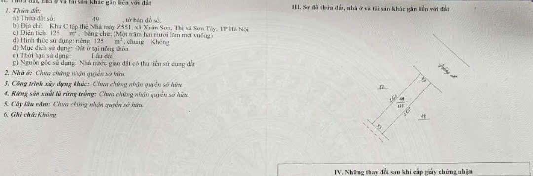 Đất nền Tùng Thiện, Sơn Tây 125m² giá 1.9 tỷ - Pháp lý rõ ràng, đầu tư sinh lời!