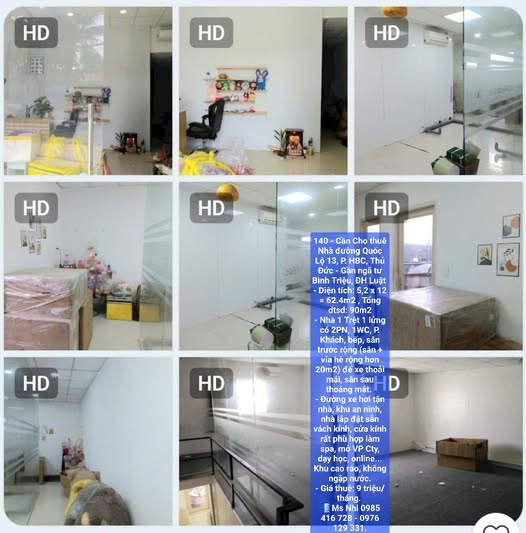 Nhà cho thuê đường Quốc Lộ 13, Thủ Đức 62m² - Phù hợp làm văn phòng, spa