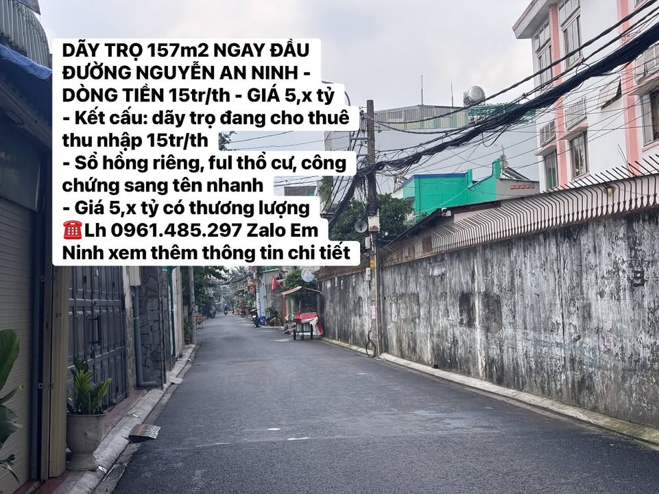 Dãy trọ 157m² Thủ Đức giá 5 tỷ - Dòng tiền ổn định 15 triệu/tháng!