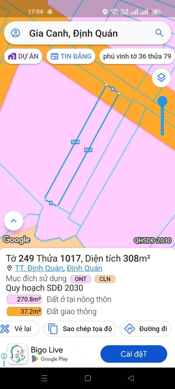 Đất nền chính chủ tại xã Định Quán, Đồng Nai 308m² giá 1.3 tỷ - Cơ hội đầu tư hiếm có!