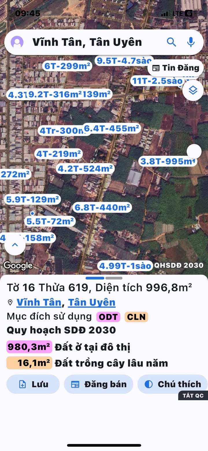 Đất thổ cư 1000m² Vĩnh Tân Tân Uyên chỉ 4.5 tỷ - Cơ hội vàng đầu tư!