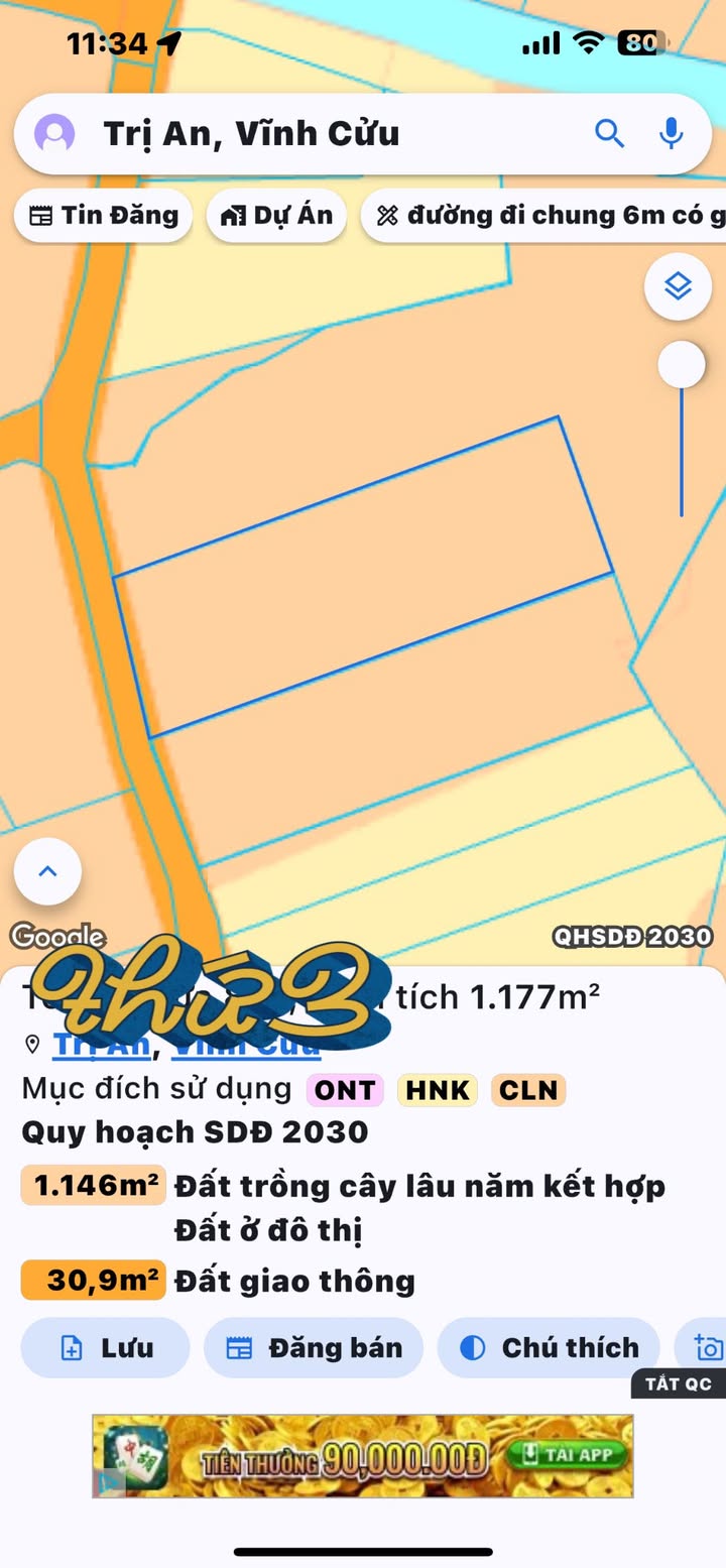 Đất nền Vĩnh An 1000m² giá 3.2 tỷ - Mặt tiền rộng, chính chủ bán!