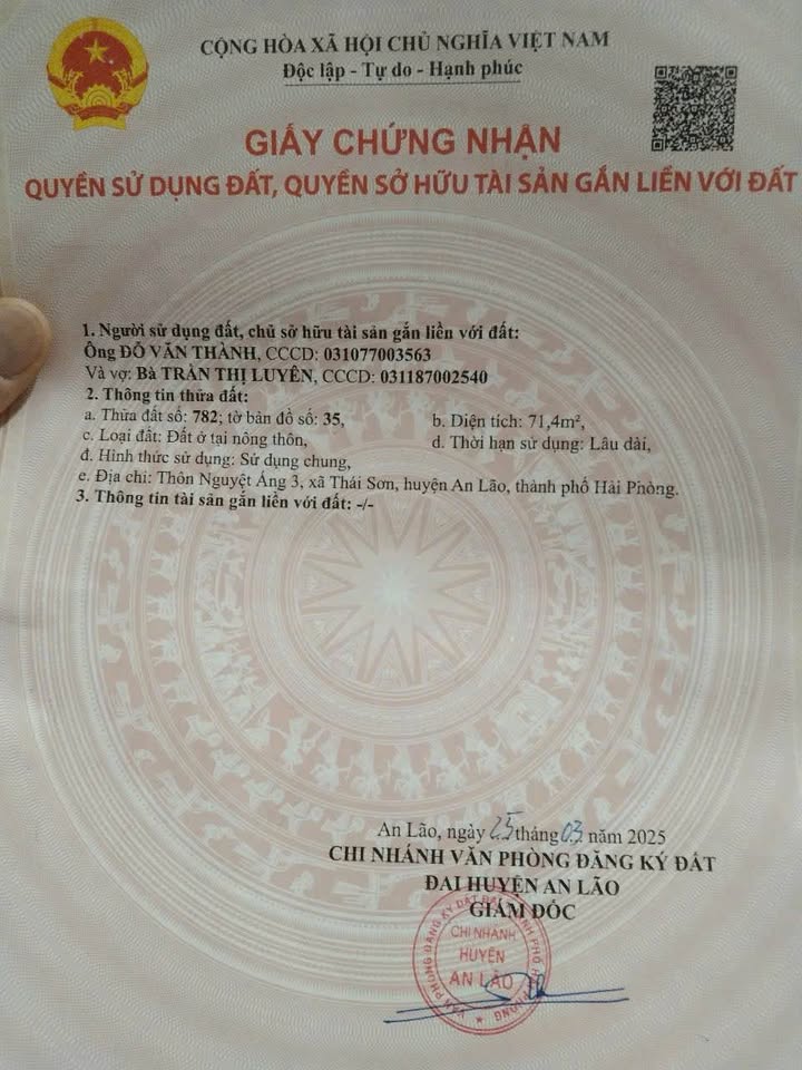 Lô đất mặt đường Trạng Nguyên Trần Tất Văn, Thái Sơn, 71.4m² - Kinh doanh sầm uất!