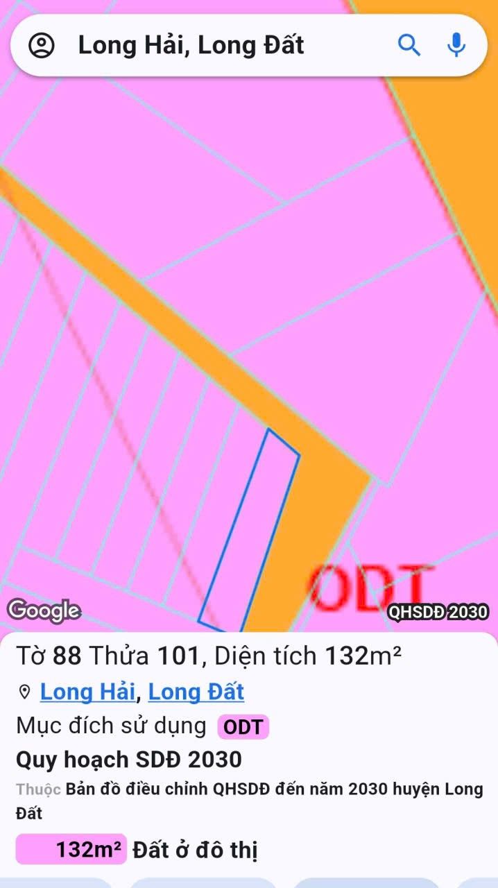 Đất góc 2 mặt tiền Long Hải 130m² giá chỉ 4.5 tỷ - Cơ hội đầu tư tuyệt vời!