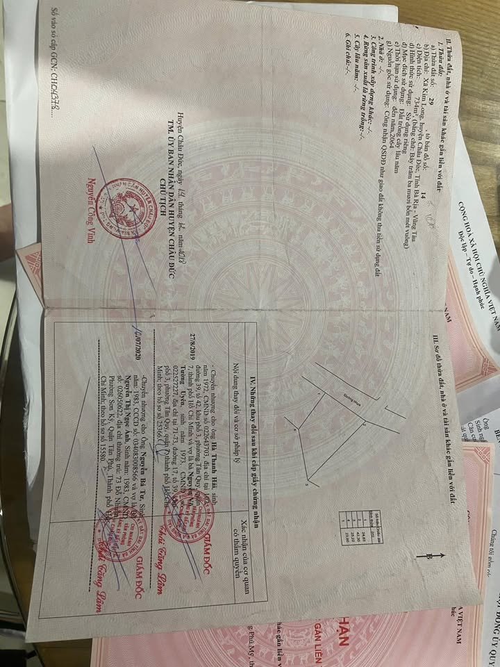 Đất Kim Long Châu Đức 734m² giá 900 triệu - Mặt tiền đường nhựa 25m thuận lợi kinh doanh!