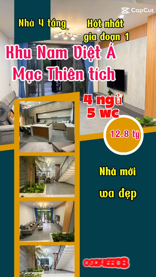 Nhà 4 tầng Khu Nam Việt Á Đà Nẵng 100m² giá 12.8 tỷ - Sẵn sàng vào ở ngay!