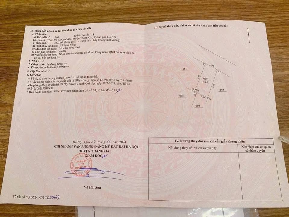 Đất thổ cư Thanh Oai 35m² giá 3.4 tỷ - Cơ hội đầu tư hiếm có!