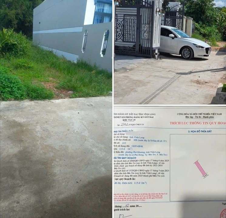 Đất nền Phú Hưng Bến Tre 115m² giá 685 triệu - Quy hoạch đất ở toàn bộ!