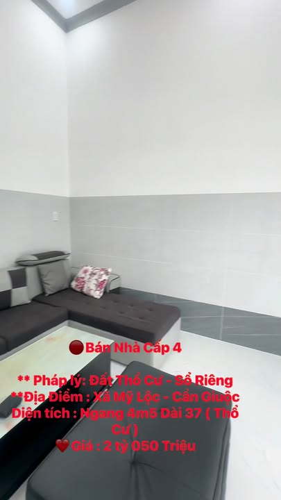 Nhà cấp 4 xã Mỹ Lộc, Cần Giuộc, 166m² giá 2.05 tỷ - Pháp lý rõ ràng, sổ riêng!