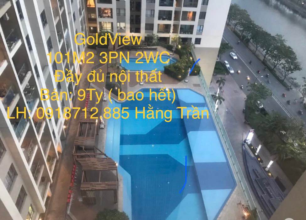 Căn hộ cao cấp GoldView Quận 4 101m² giá 9 tỷ - View hồ bơi và sông tuyệt đẹp!