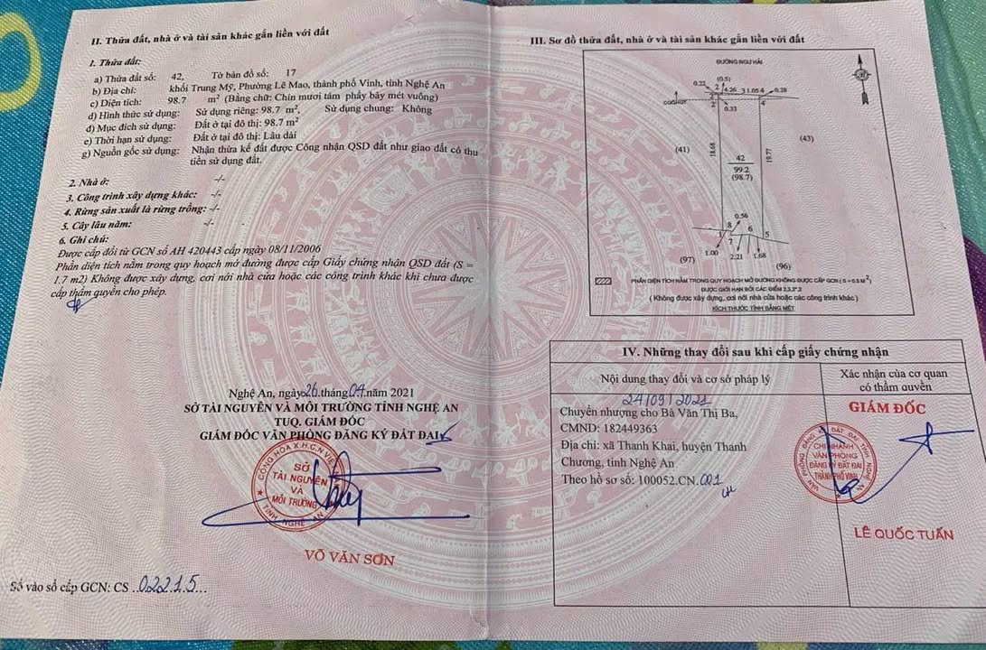 FrontHouse tại đường Ngư Hải, TP Vinh 98.7m² giá 7 tỷ - Đầu tư sinh lời ngay!