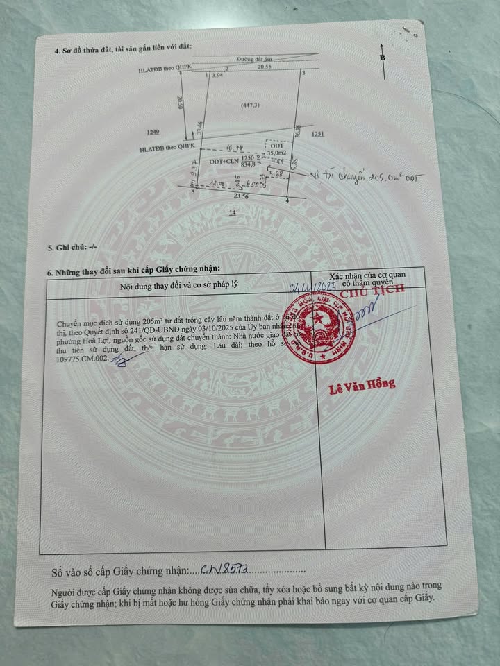 Đất nền Hoà Lợi - Bến Cát 759m² giá 4 tỷ - Đầu tư sinh lời ngay!