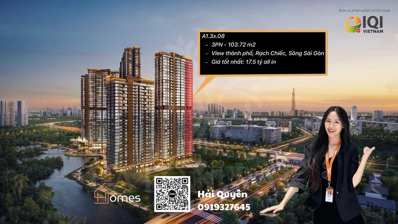 Căn hộ Eaton Park Thủ Đức 103.72m² giá 17.5 tỷ - Tầng cao view đẹp!