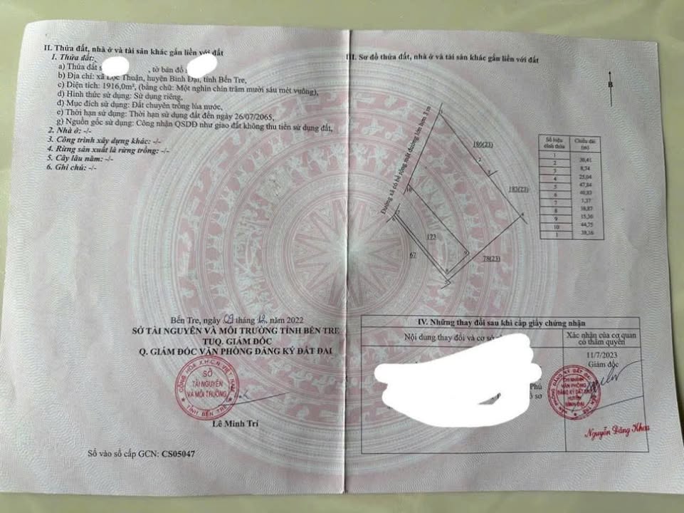 Đất nền xã Lộc Thuận, huyện Bình Đại, 1900m² giá 2.4 tỷ - Cơ hội đầu tư tuyệt vời!